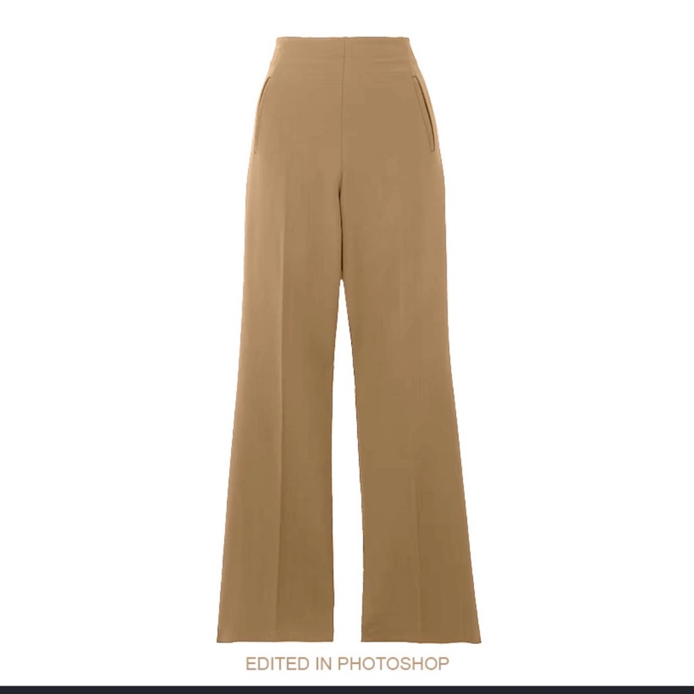 LK Bennett Camel Wide-Leg High-Rise Trousers as seen on Kate Middleton